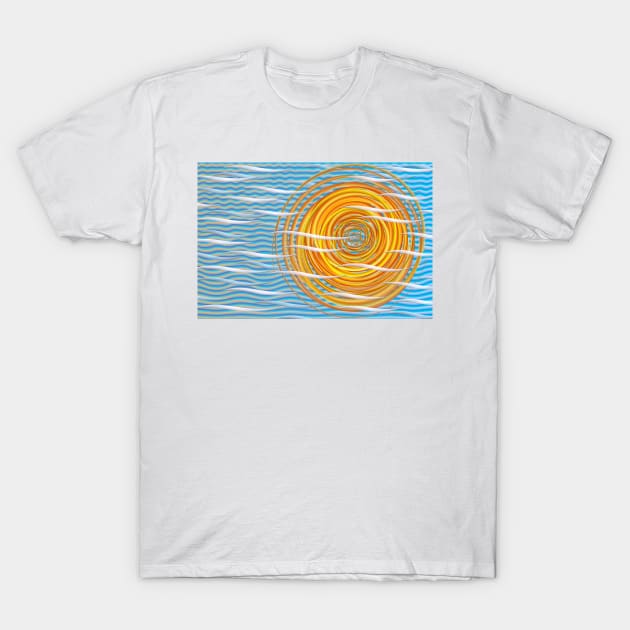 Adrift In The Sunshine Spiral Sky T-Shirt by becky-titus